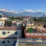 View of Annapurna Himalayas from our rooftop yoga shala